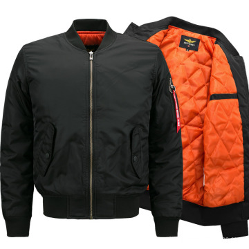 Wholesale Custom Autumn Winter Men Plus Size Blank Plain Nylon Padding Padded Bomber Jacket